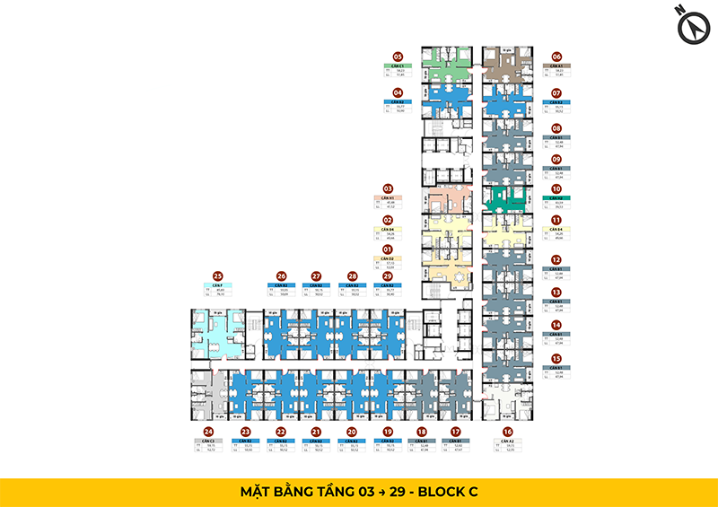 Mặt bằng Block C Bcons Center City